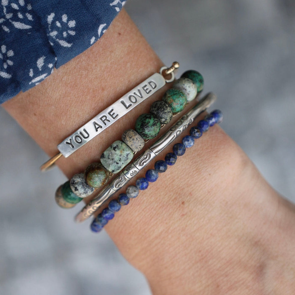 
                      
                        BRC Mini Faceted Stone Stacking Bracelet - Lapis/Silver
                      
                    