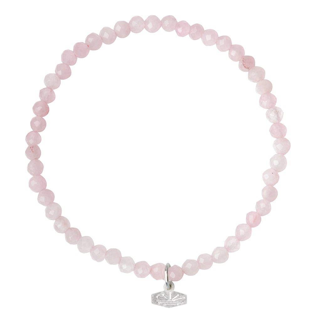 Mini Faceted Stone Stacking Bracelet - Rose Quartz/Silver – Dandelion  Jewelry