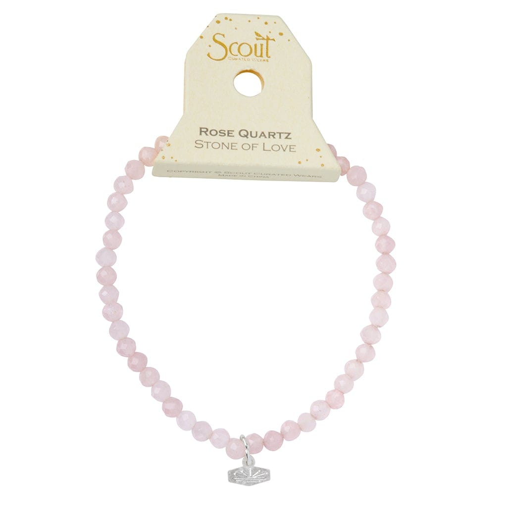 Mini Faceted Stone Stacking Bracelet - Rose Quartz/Silver – Dandelion  Jewelry