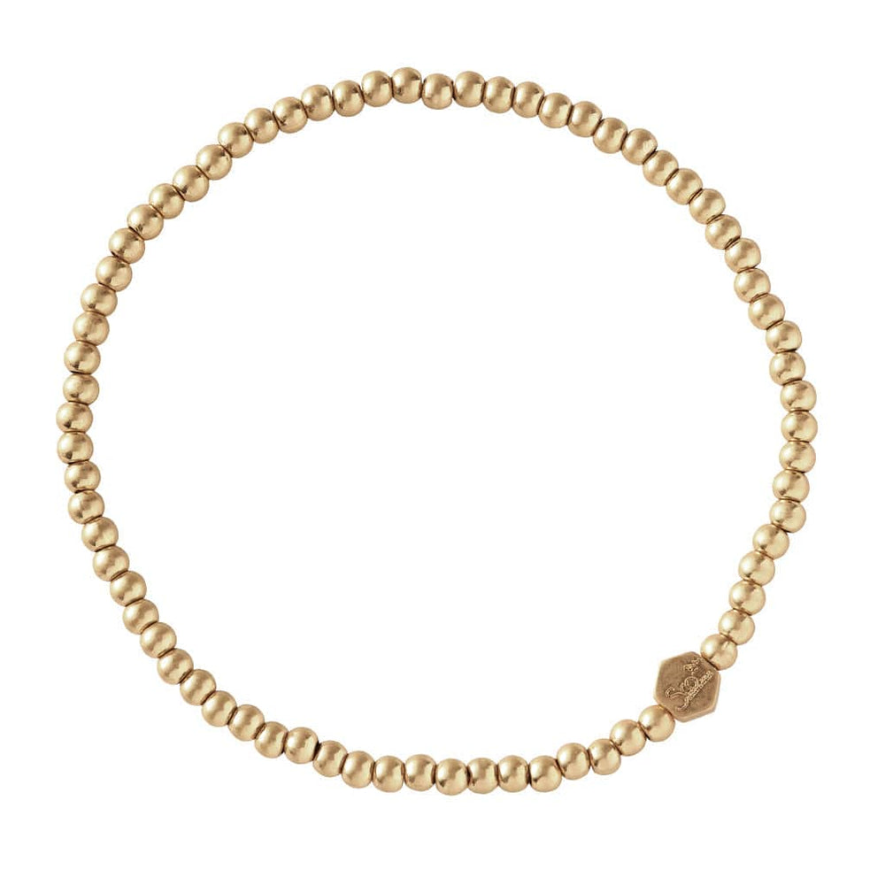 BRC Mini Metal Stacking Bracelet - Ball Beads Gold