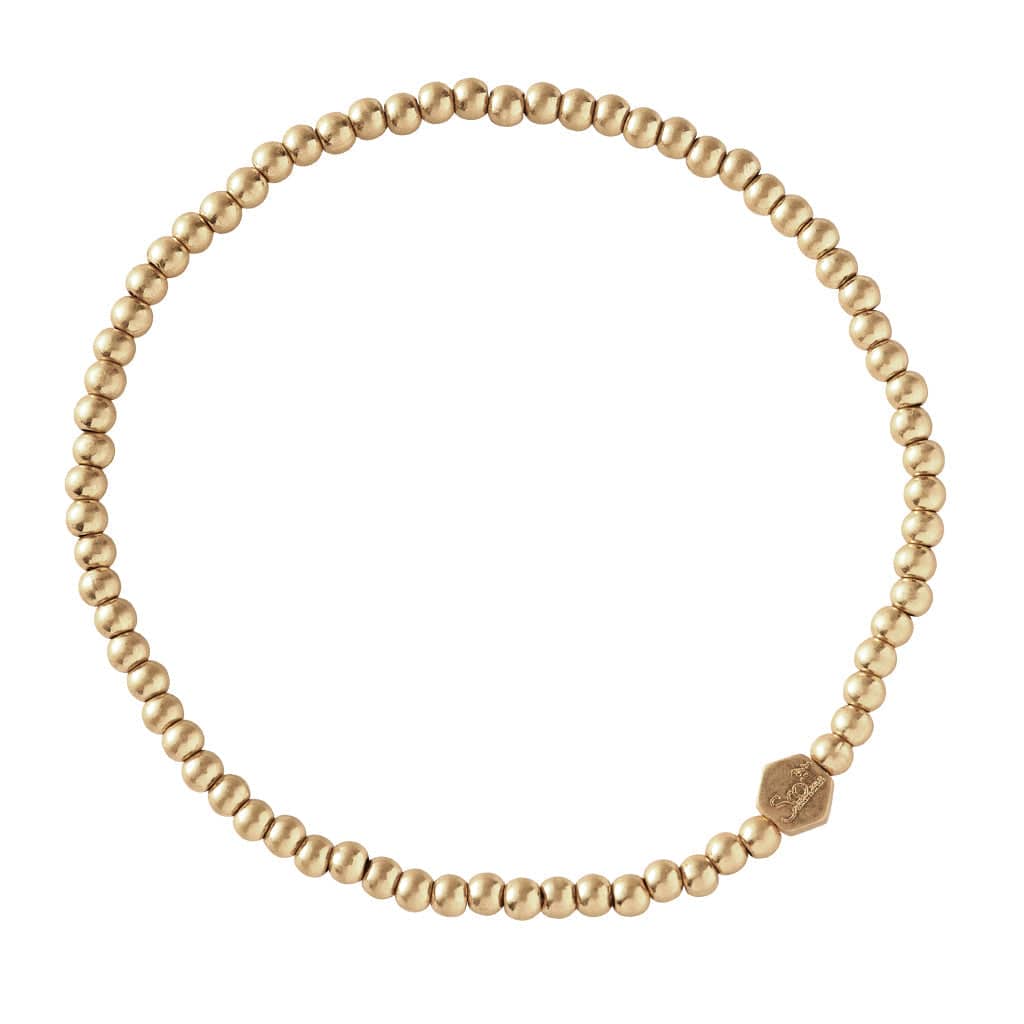 BRC Mini Metal Stacking Bracelet - Ball Beads Gold