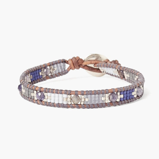 BRC Miyuki Glass & Iolite Single Wrap Bracelet