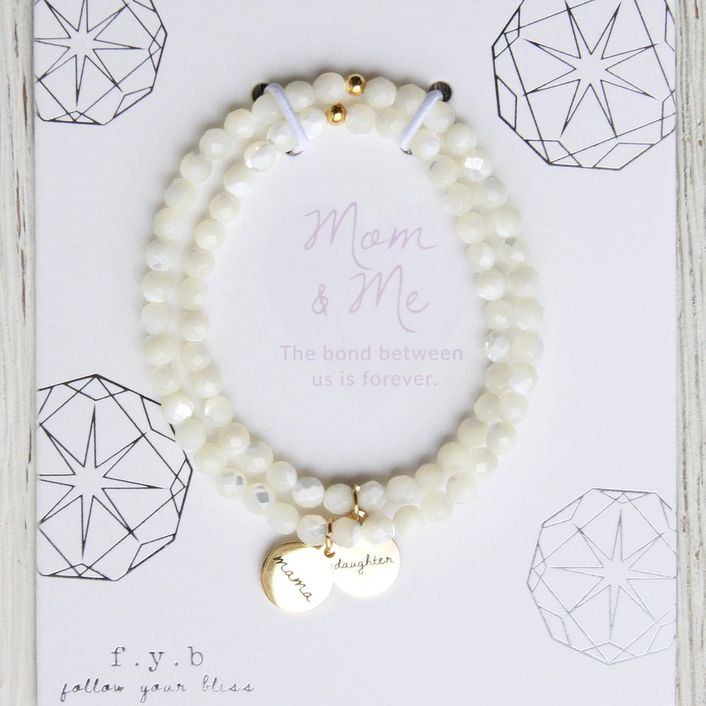 BRC Mother of Pearl Mom & Me Bracelet Set