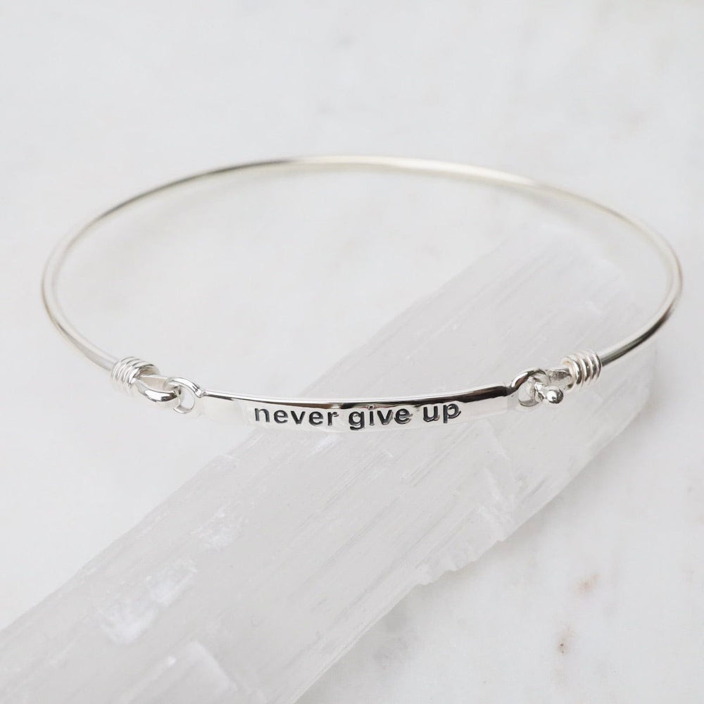 
                      
                        BRC "Never Give Up" Front Latching I.D Bangle
                      
                    