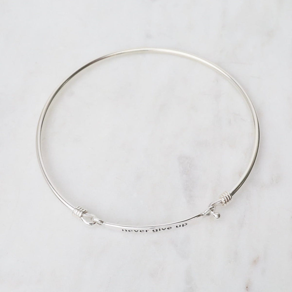 
                      
                        BRC "Never Give Up" Front Latching I.D Bangle
                      
                    