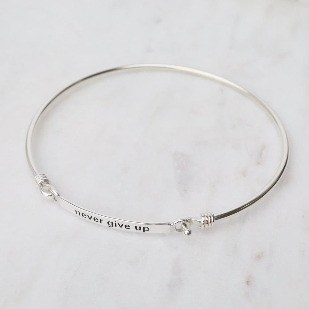 
                      
                        BRC "Never Give Up" Front Latching I.D Bangle
                      
                    