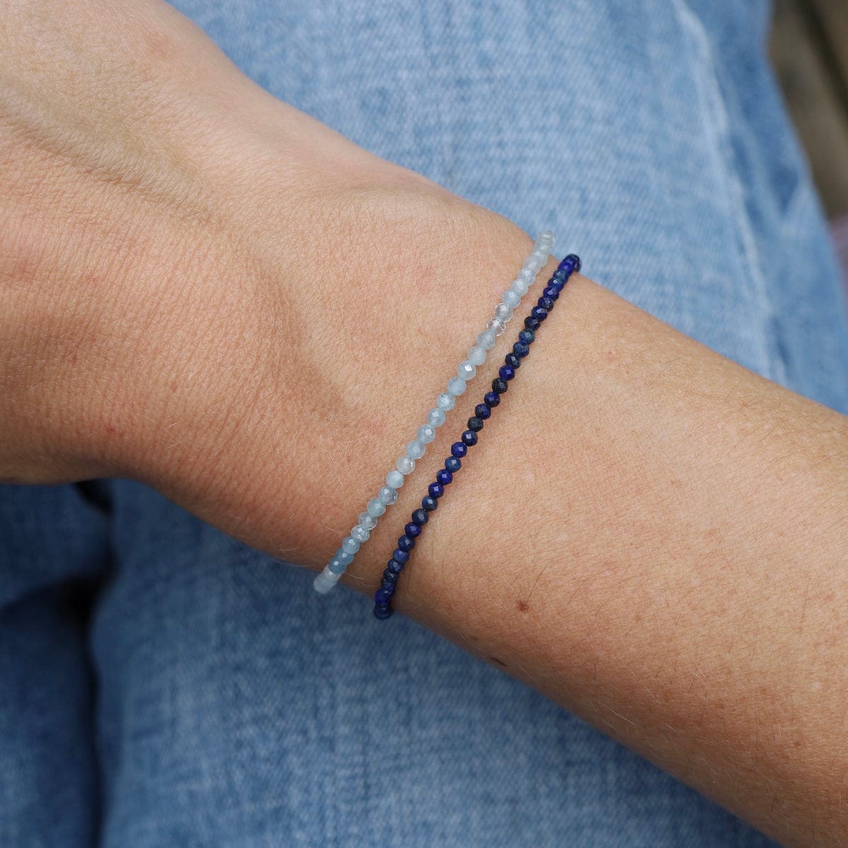 BRC Ombre Blue Aquamarine Simple Stone Bracelet