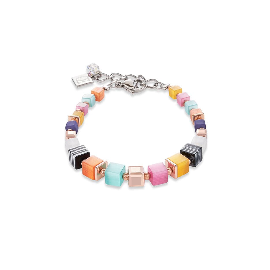 Load image into Gallery viewer, BRC Orange, Purple, Yellow, And Pink Cat Eye Bracelet
