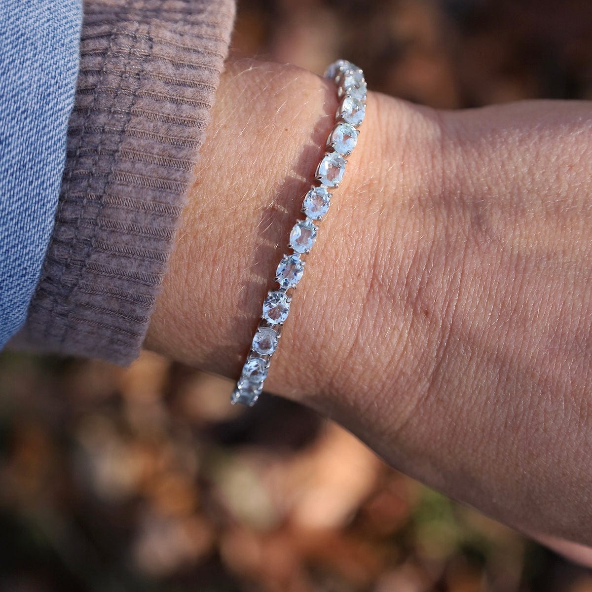 BRC Oval Aquamarine Tennis Bracelet