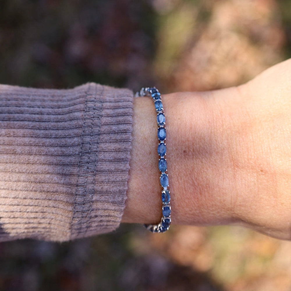 BRC Oval Natural Blue Sapphire Tennis Bracelet