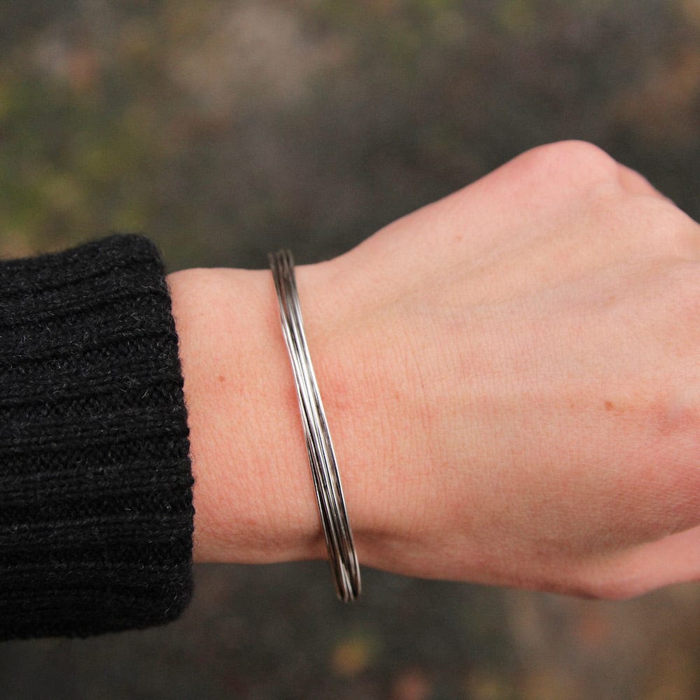 BRC Oxidized Elephant Hair Inspired Bangle