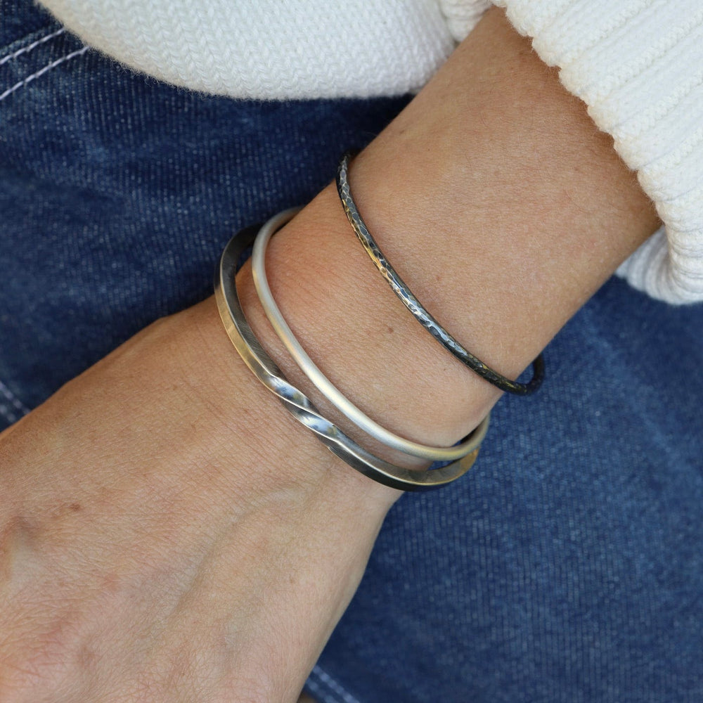 
                  
                    BRC Oxidized Silver Thick Bias Cuff with Partial Twist
                  
                