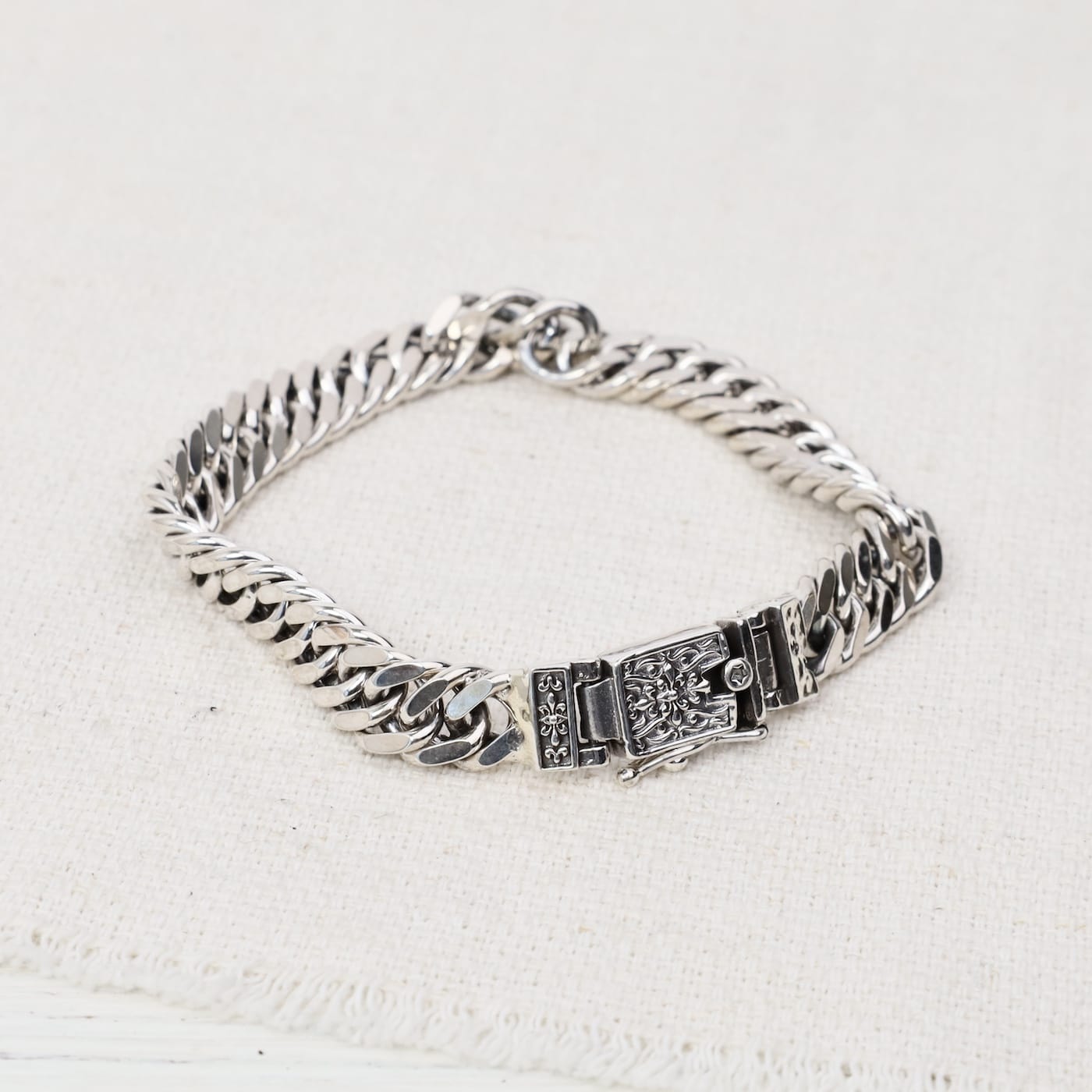 BRC Oxidized Sterling Silver 1/2 Wide Curb Chain Brace