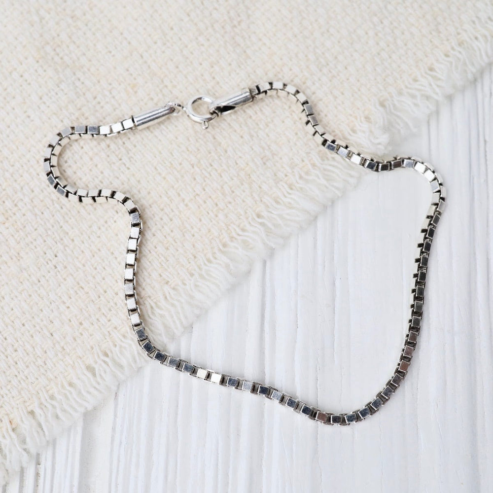 
                      
                        BRC Oxidized Sterling Silver Box Chain Bracelet
                      
                    