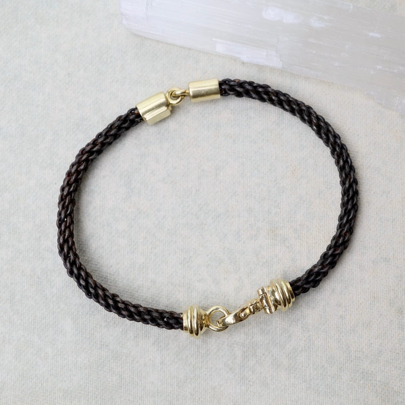 BRC Pat Flynn Woven Iron Bracelet with 18k Ends & Clasp