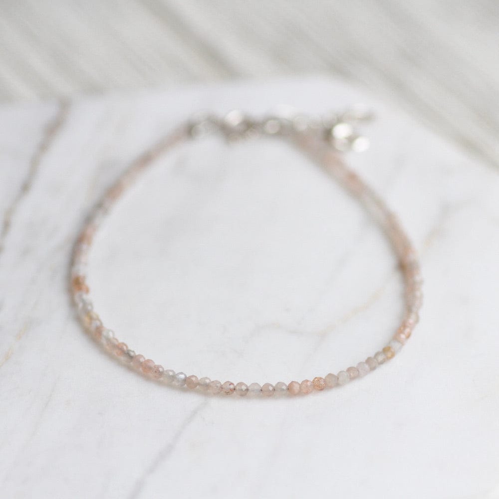 BRC Peach Moonstone Simple Stone Bracelet