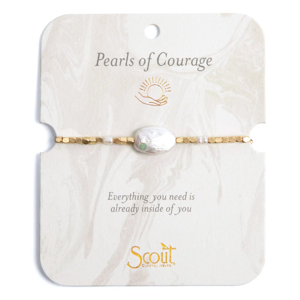 BRC Pearl Affirmation Bracelet - Courage/Gold