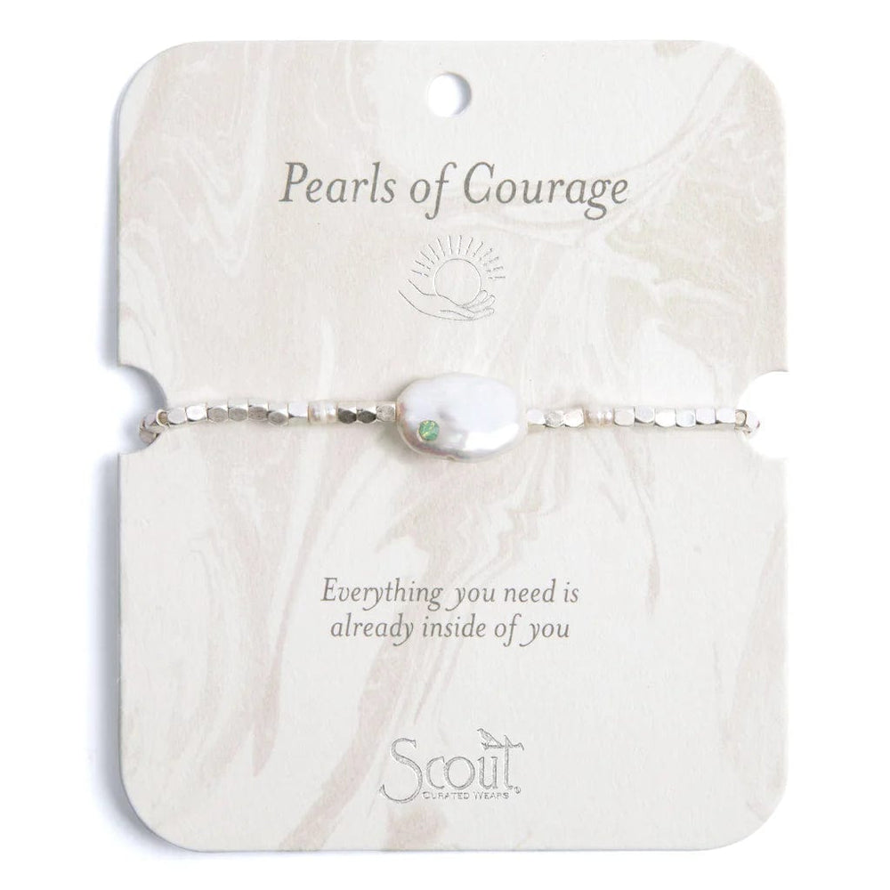 BRC Pearl Affirmation Bracelet - Courage/Silver