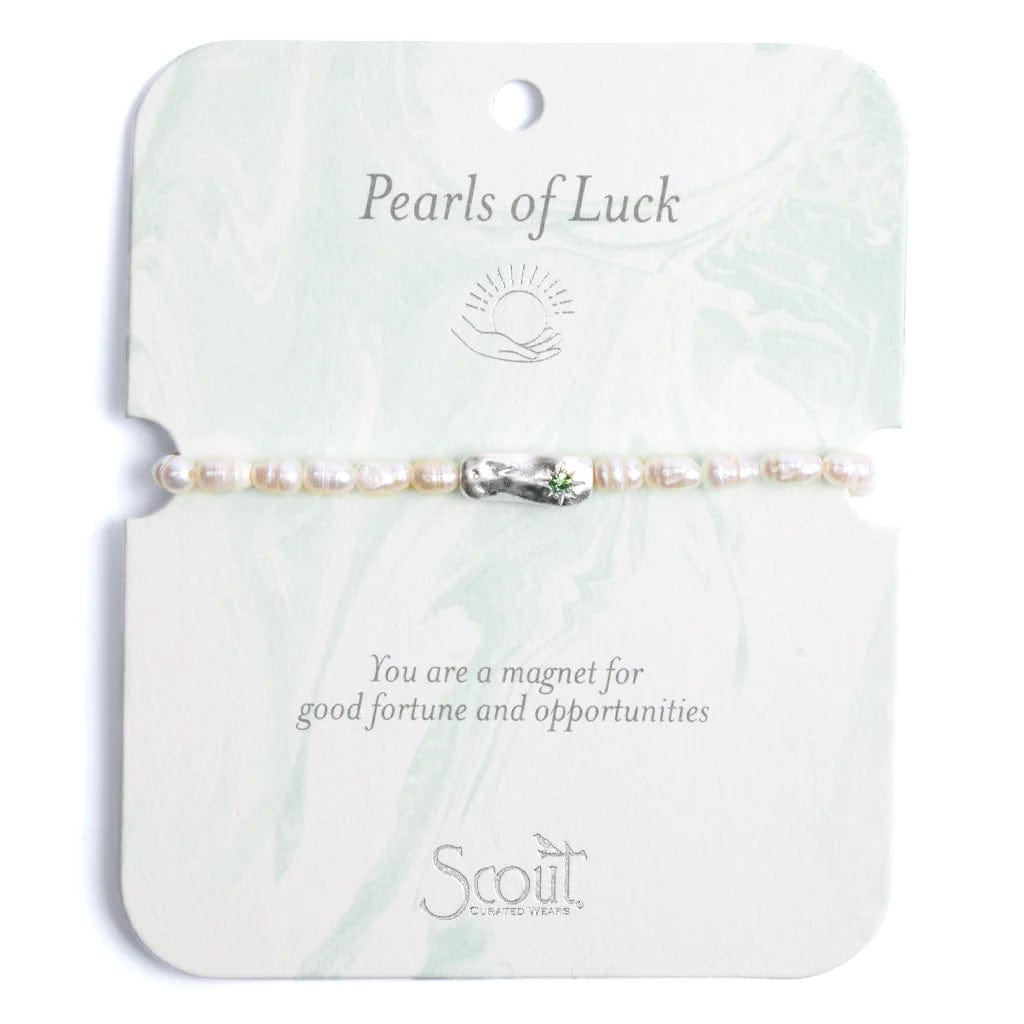 BRC Pearl Affirmation Bracelet - Luck/Silver