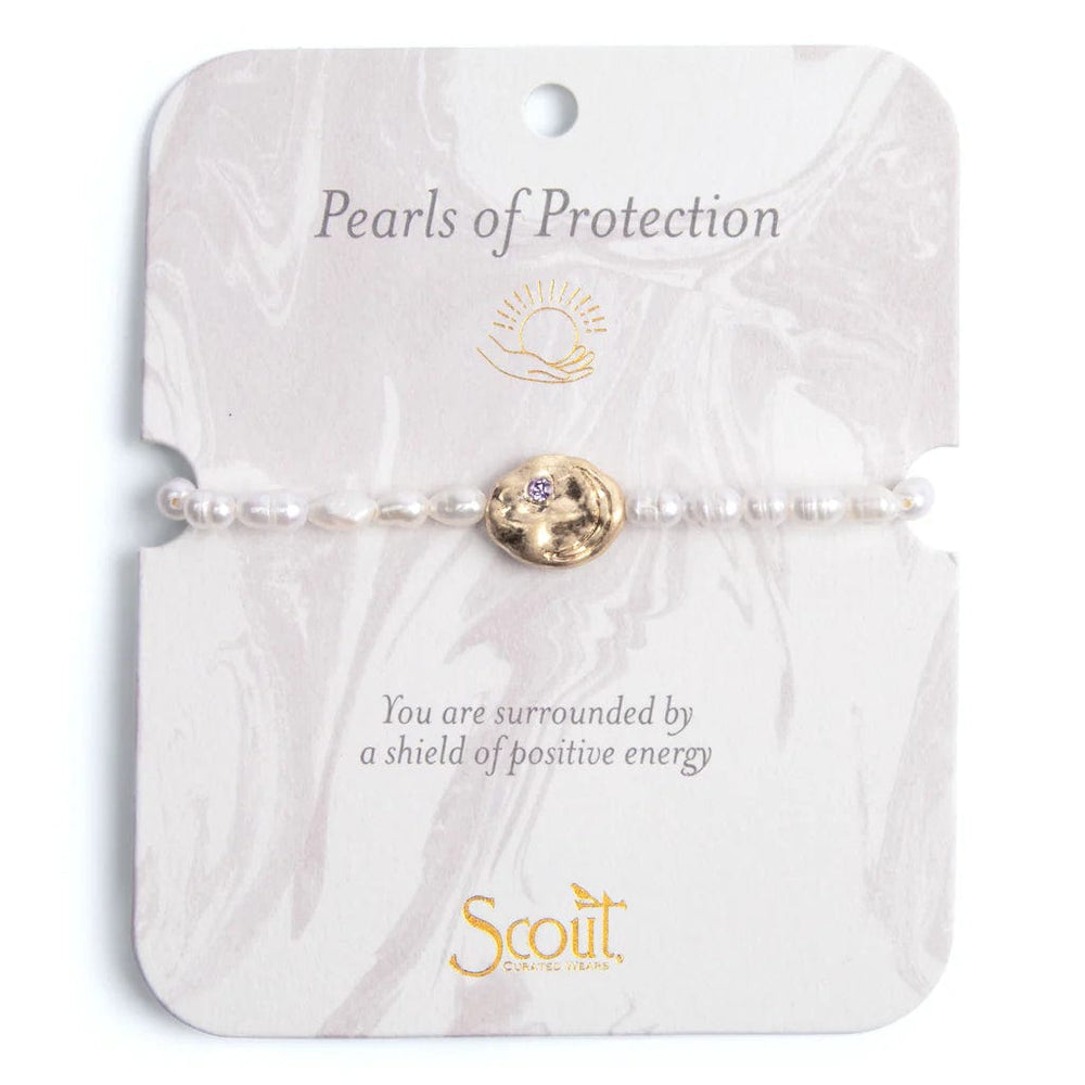 BRC Pearl Affirmation Bracelet - Protection/Gold