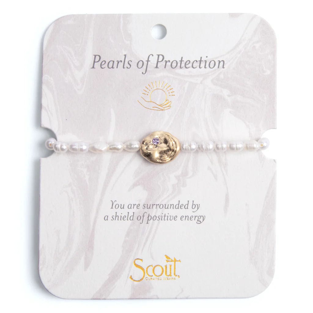 BRC Pearl Affirmation Bracelet - Protection/Gold