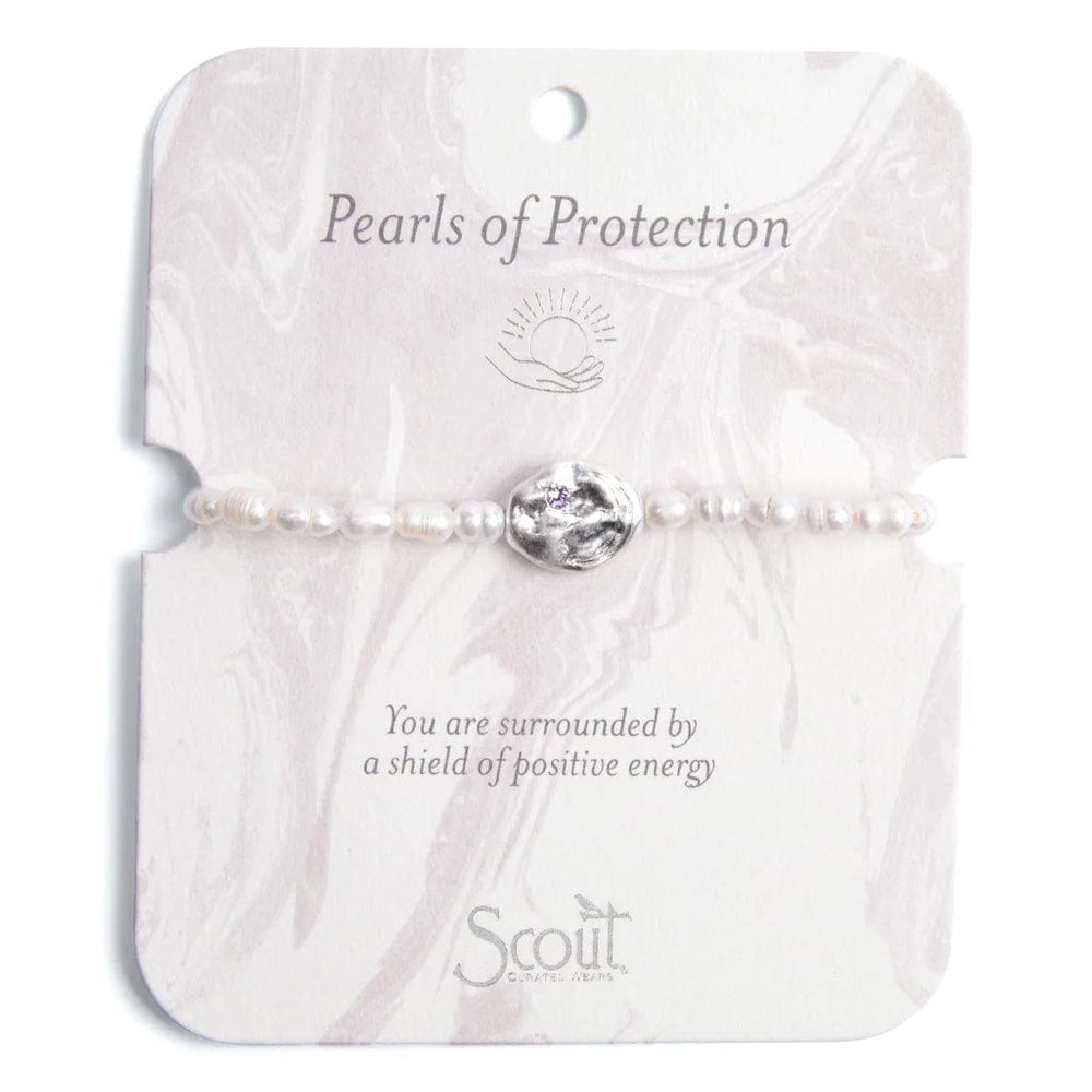 
                      
                        BRC Pearl Affirmation Bracelet - Protection/Silver
                      
                    