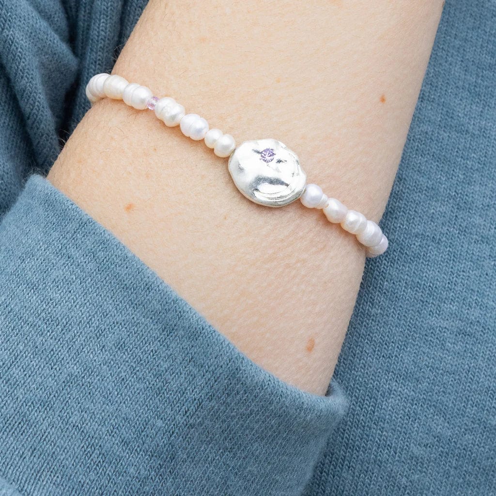 BRC Pearl Affirmation Bracelet - Protection/Silver