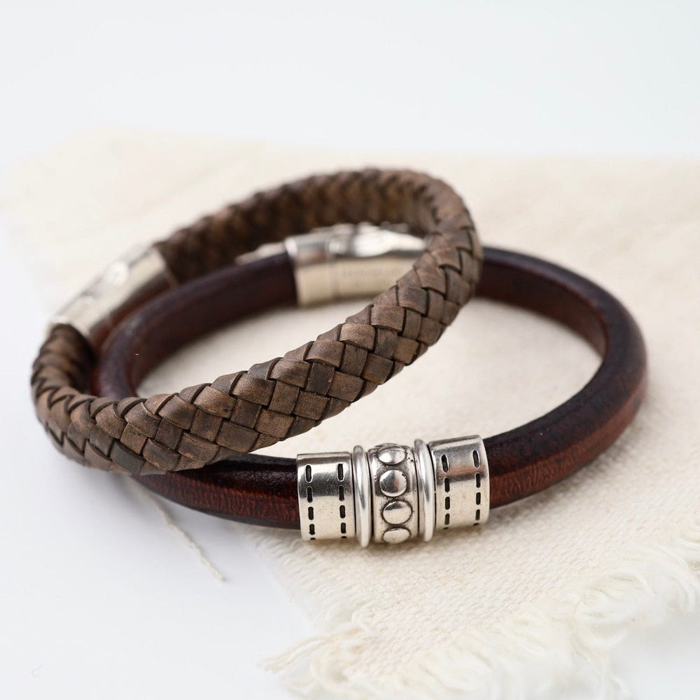 
                      
                        BRC Pegasus Brown Braided Leather Bracelet
                      
                    