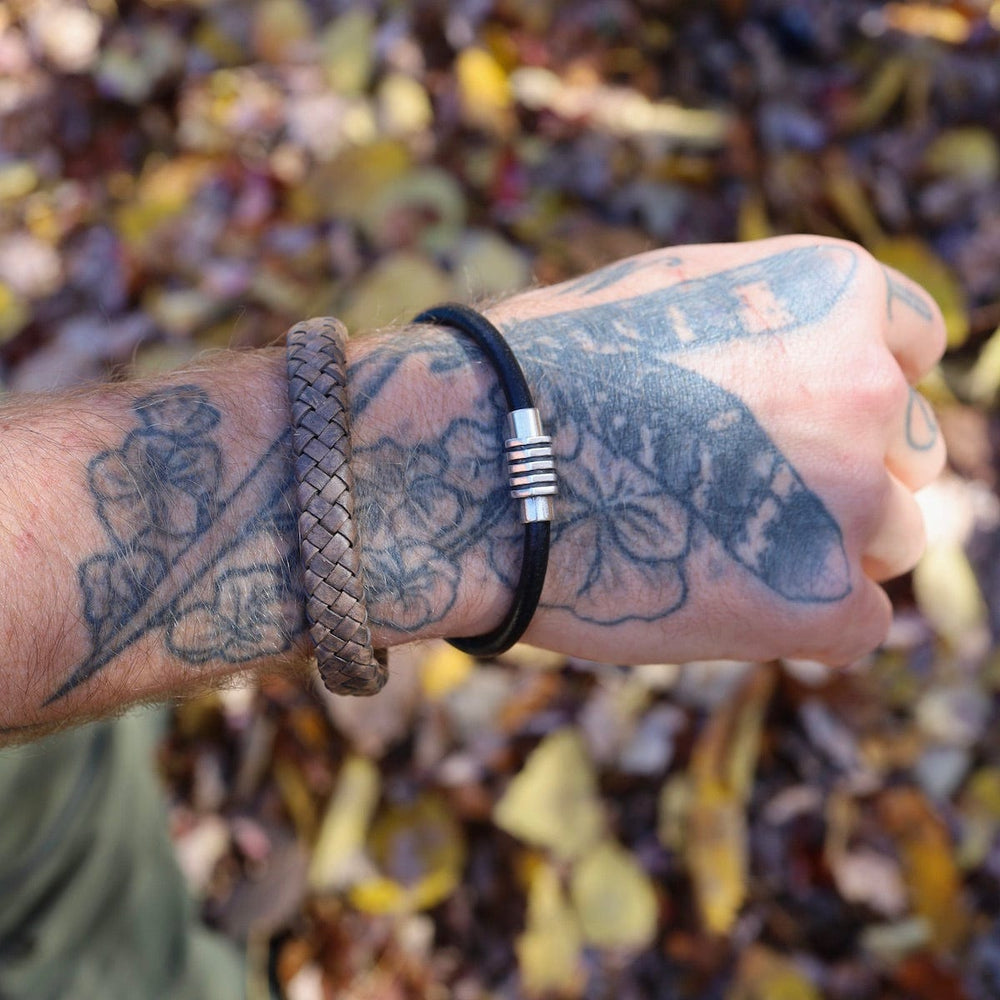 
                      
                        BRC Pegasus Brown Braided Leather Bracelet
                      
                    