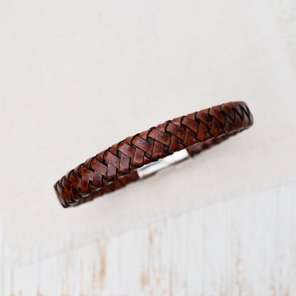 BRC Pegasus Dark Brown Braided Leather Bracelet