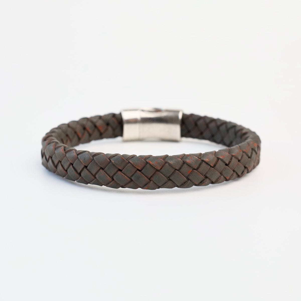 BRC Pegasus Gray Braided Leather Bracelet - Approx 8"