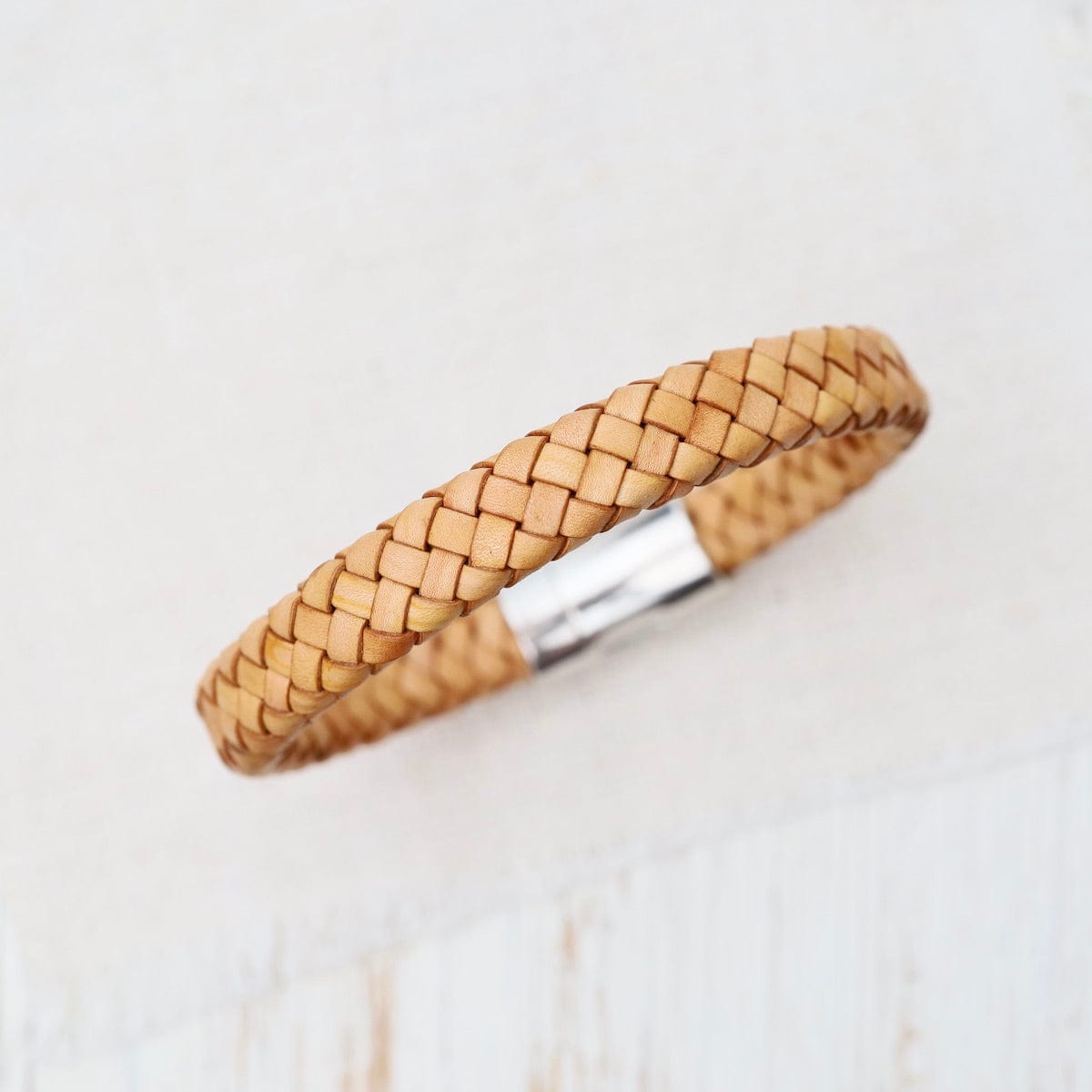 BRC Pegasus Tan Braided Leather Bracelet