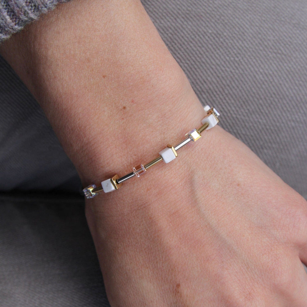 BRC Petite Howlite Geo Cube Bracelet