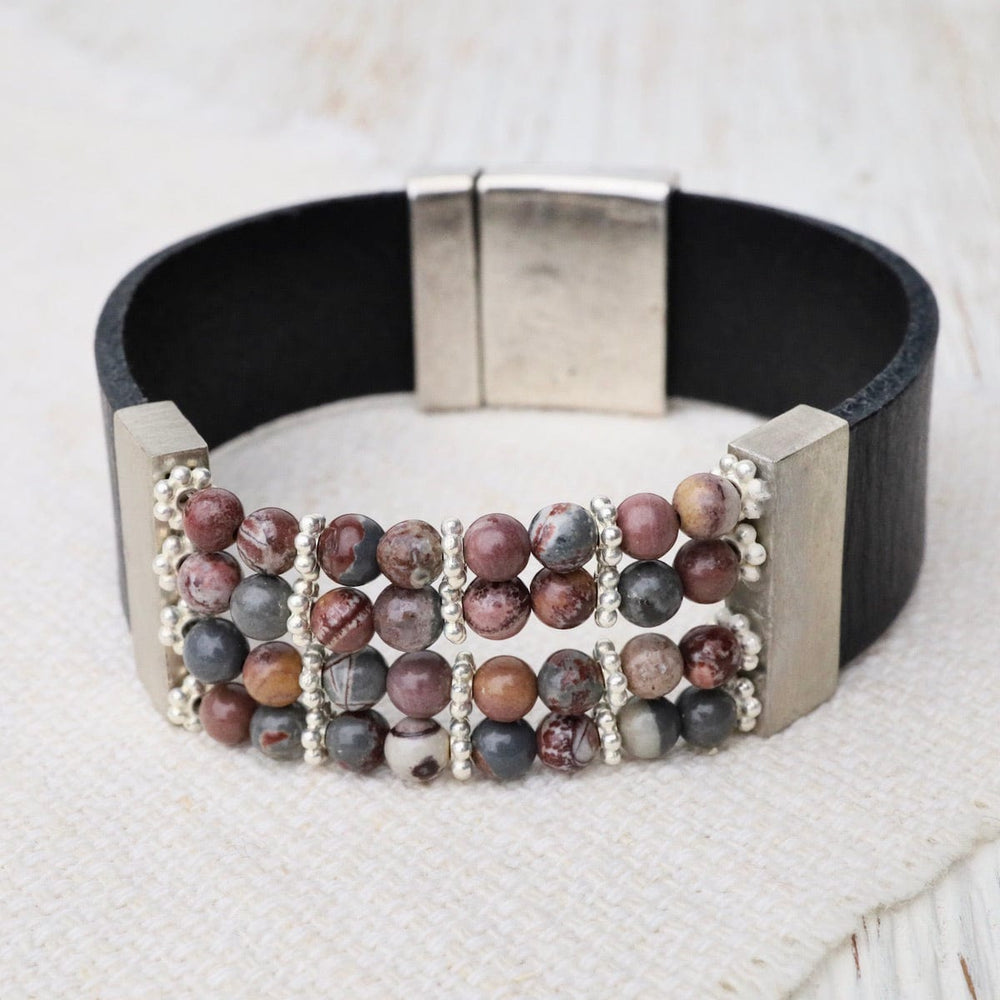 
                  
                    BRC Picture Jasper Black Leather Bracelet
                  
                