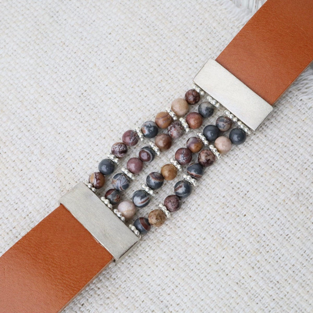 
                  
                    BRC Picture Jasper Brown Leather Bracelet
                  
                