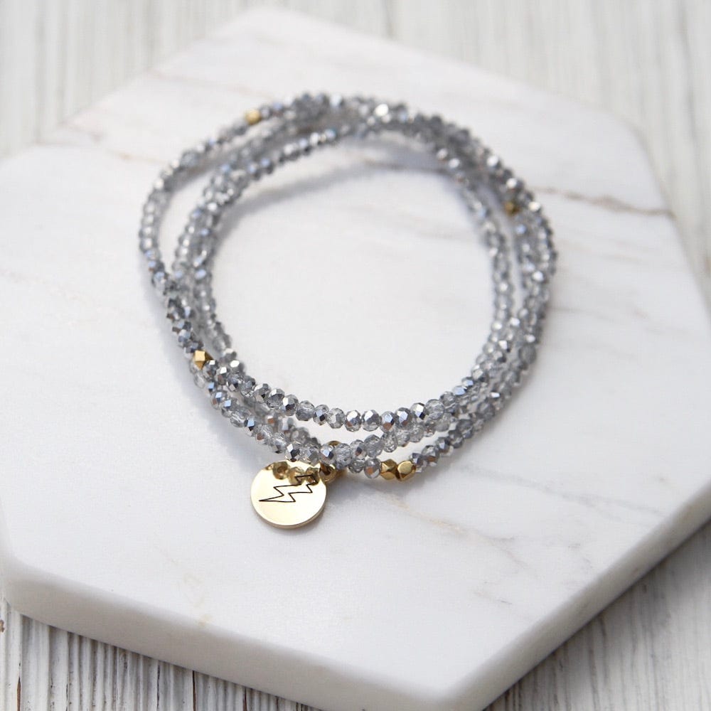 
                      
                        BRC Powerful ~ Stretchy Silver Crystal Wrap Bracelet
                      
                    