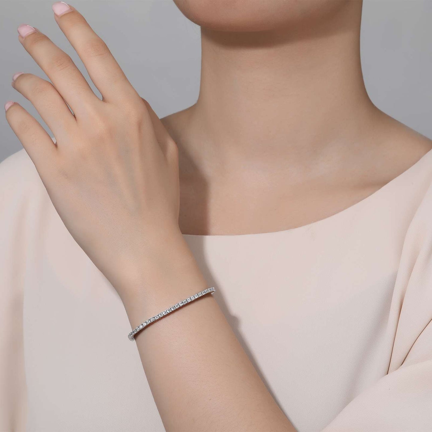 BRC-PPL 2.5 CTW Diamond Platinum Plated Classic Tennis Bracelet