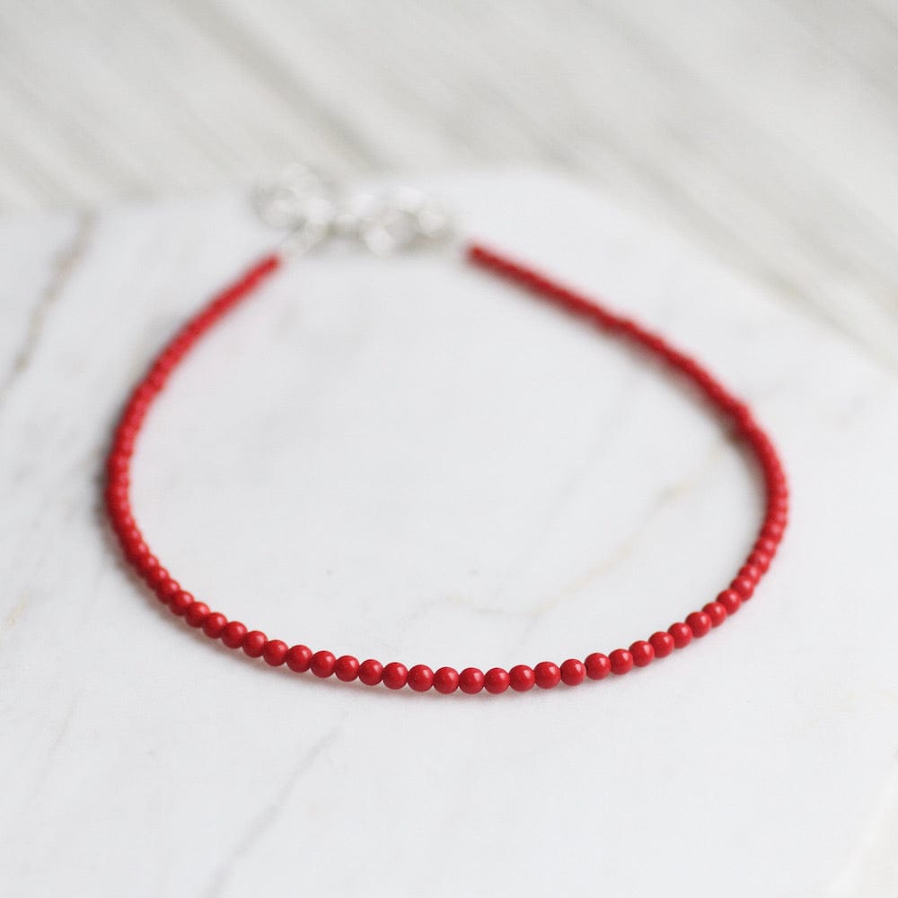 BRC Red Coral Simple Stone Bracelet