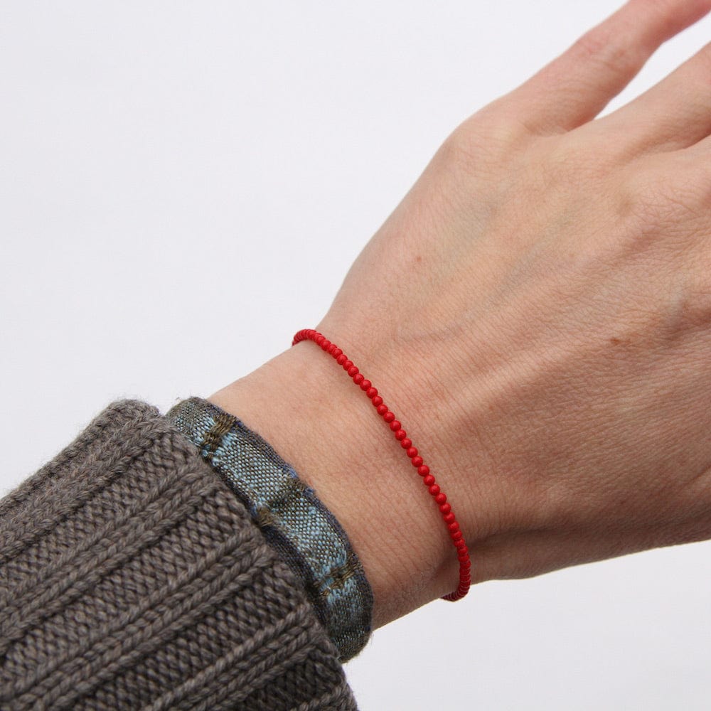 BRC Red Coral Simple Stone Bracelet