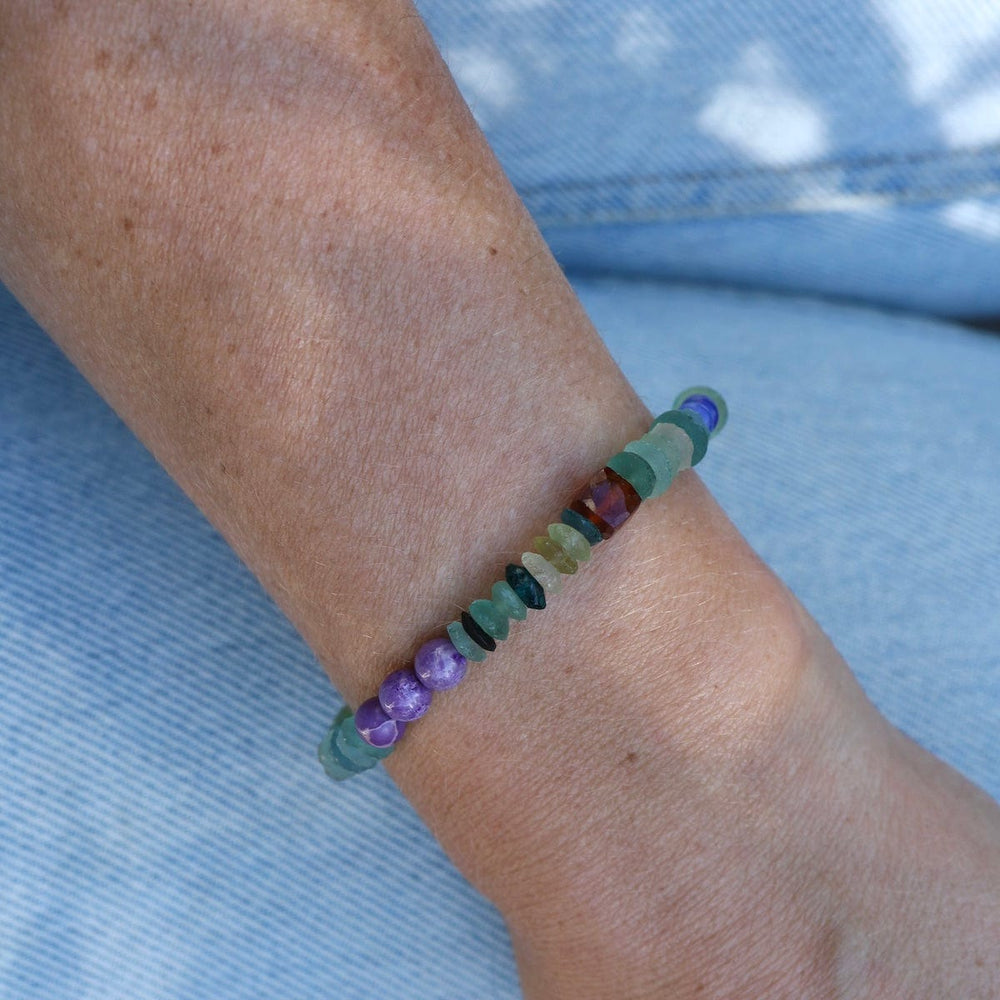 
                      
                        BRC Roman Glass & Hessonite Garnet Bracelet
                      
                    