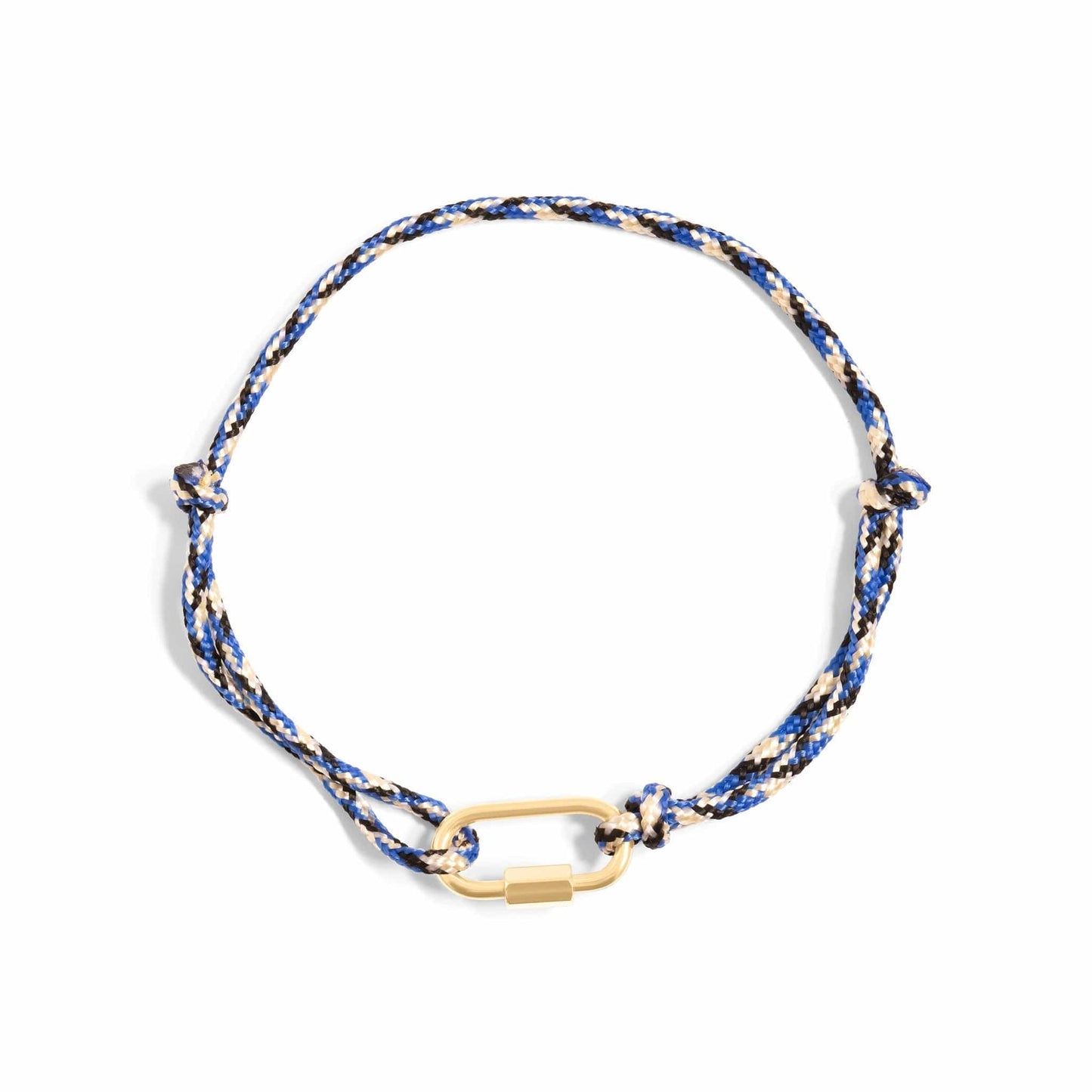 BRC-S.STL 18K Gold Plated Stainless Steel Navy Rope Carabiner Bracelet