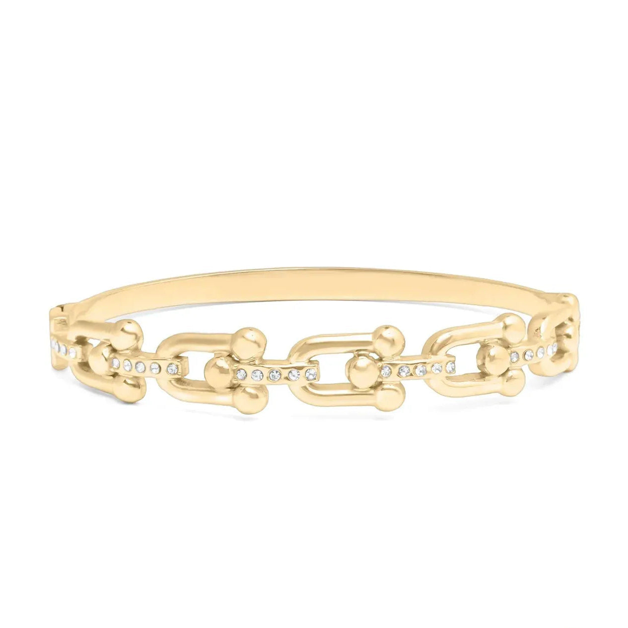 BRC-S.STL 18K Gold Pvd Stainless Steel Stone Hardware Bangle