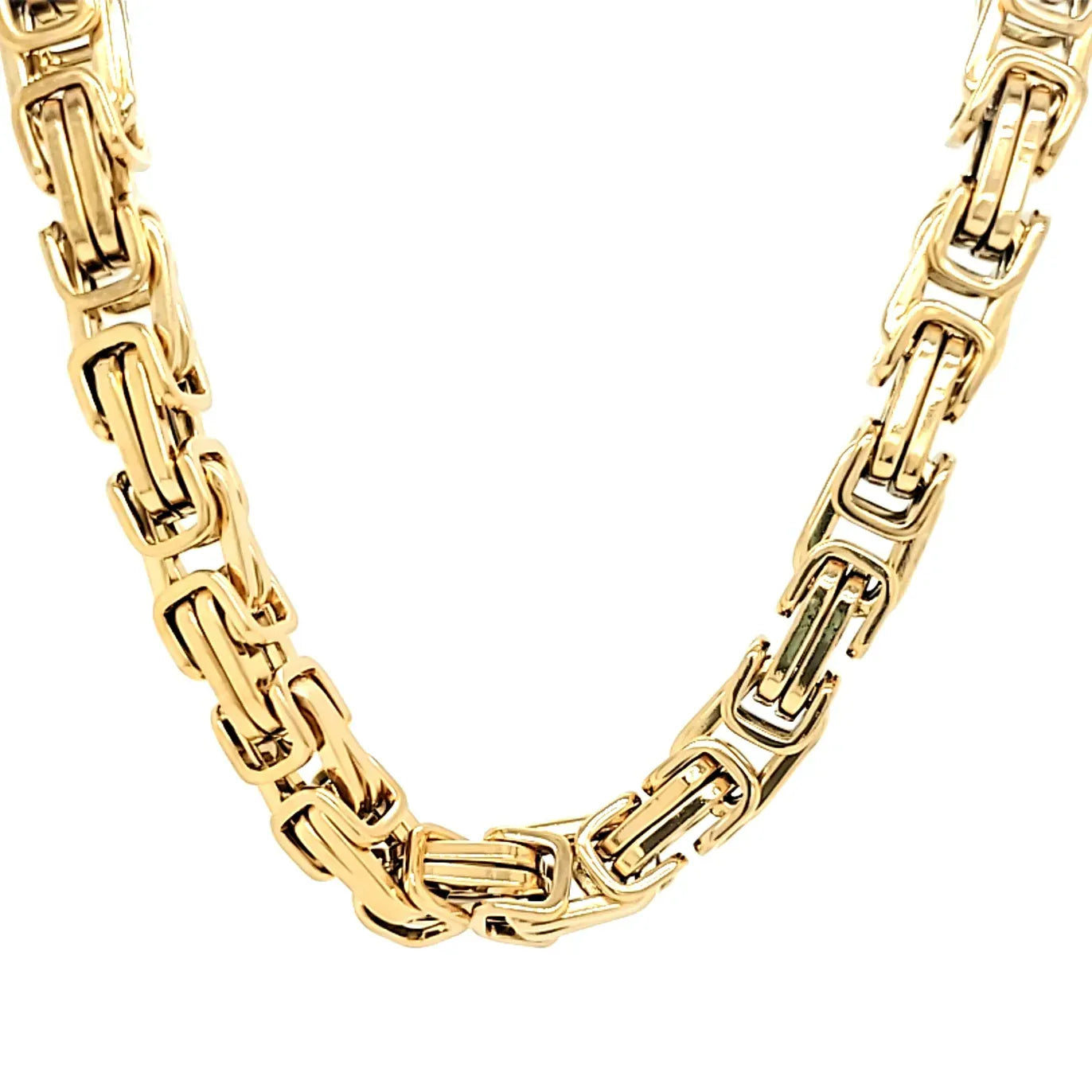BRC-S.STL 24" 6mm Stainless Steel 18K Gold Pvd Coated Byzantine Chain Necklace