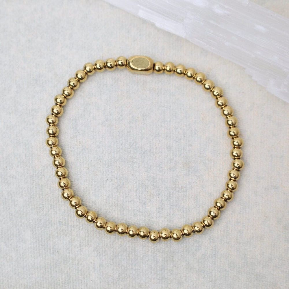 
                      
                        BRC-S.STL 4mm Plain Ball Bracelet in Gold Plated Stainless Steel
                      
                    