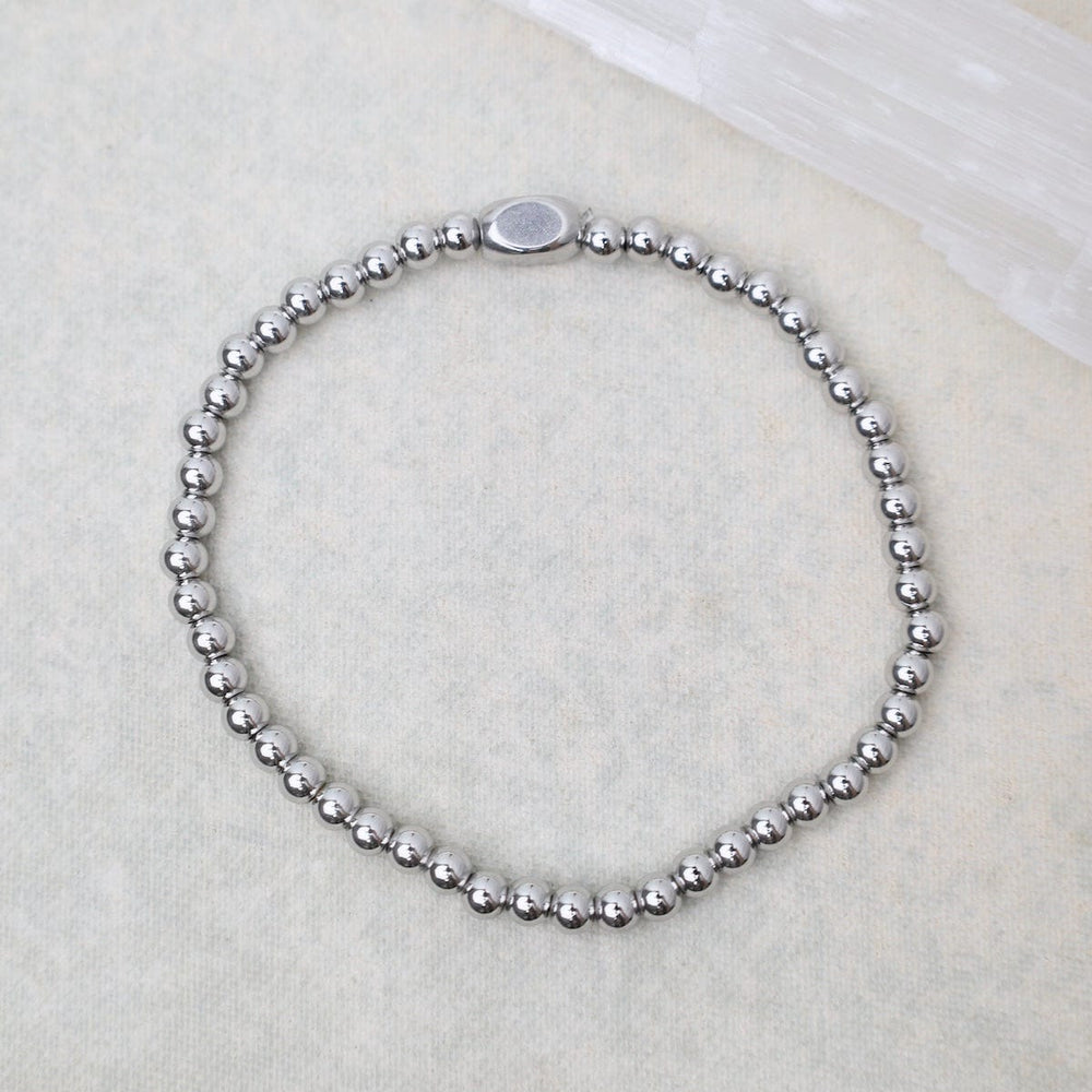 BRC-S.STL 4mm Plain Ball Bracelet in Stainless Steel