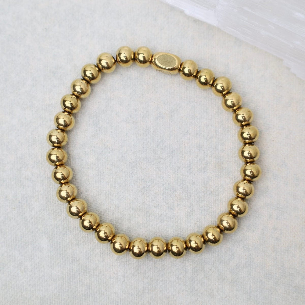 
                      
                        BRC-S.STL 6mm Plain Ball Bracelet in Gold Plated Stainless Steel
                      
                    