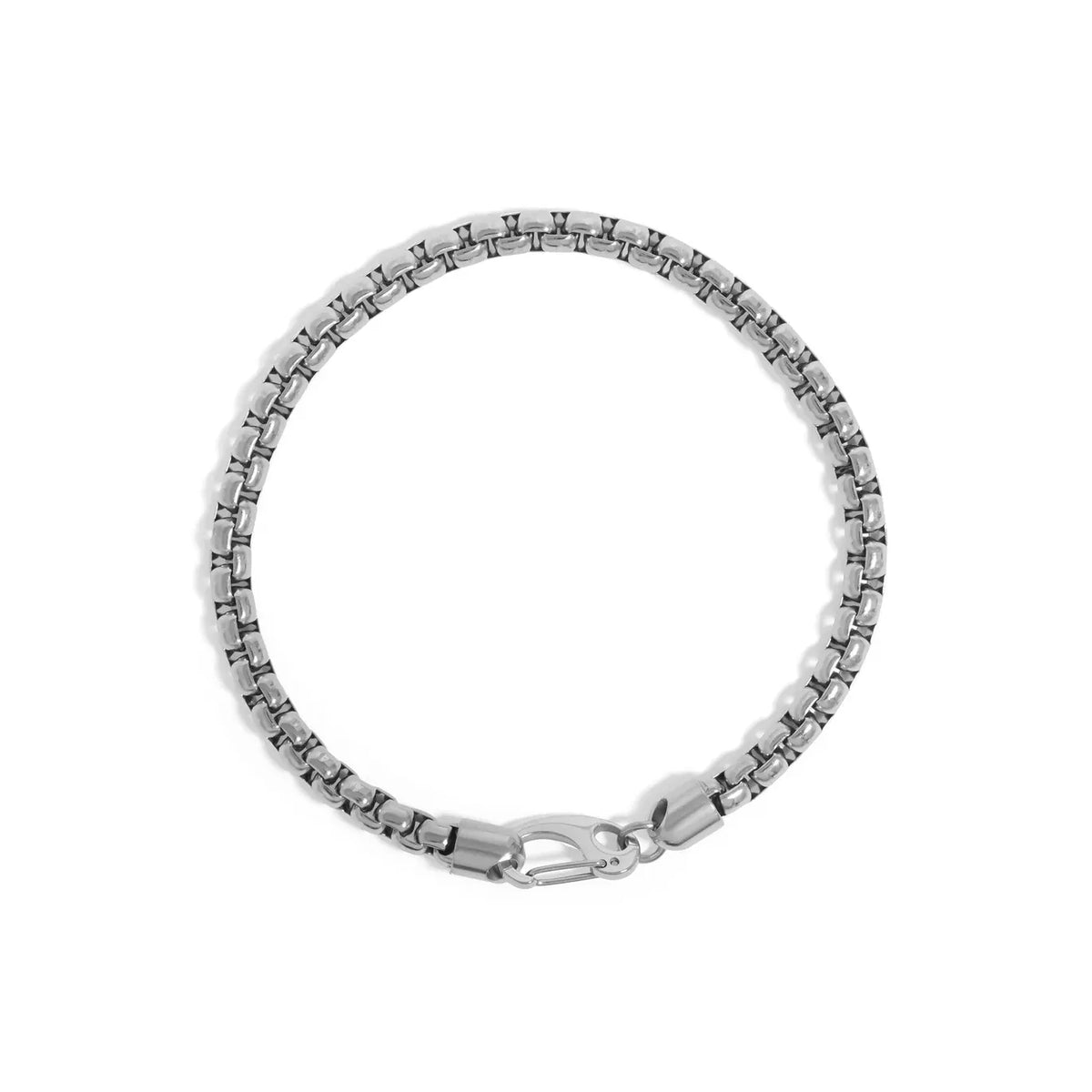 BRC-S.STL 8.5" 4mm Stainless Chain Metal Clasp Men`s Bracelet