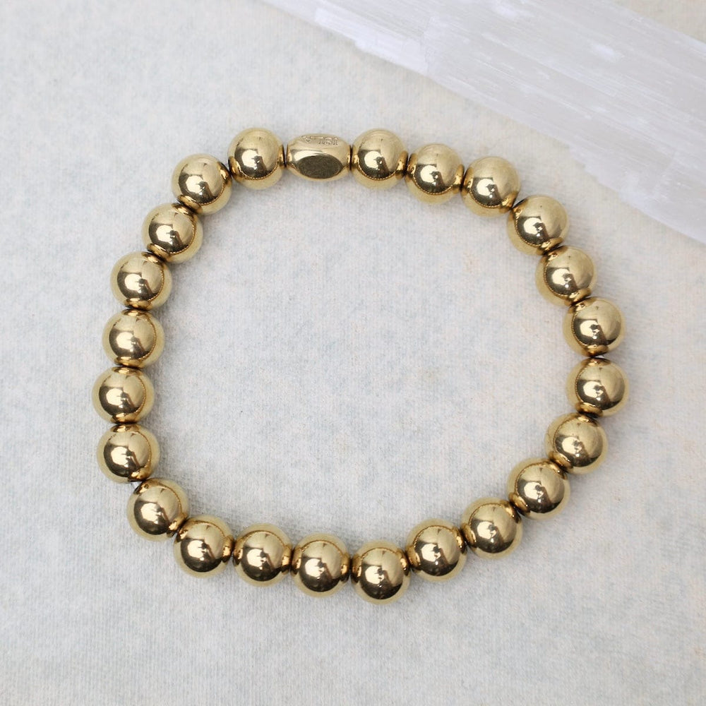 BRC-S.STL 8mm Plain Ball Bracelet in Gold Plated Stainless Steel