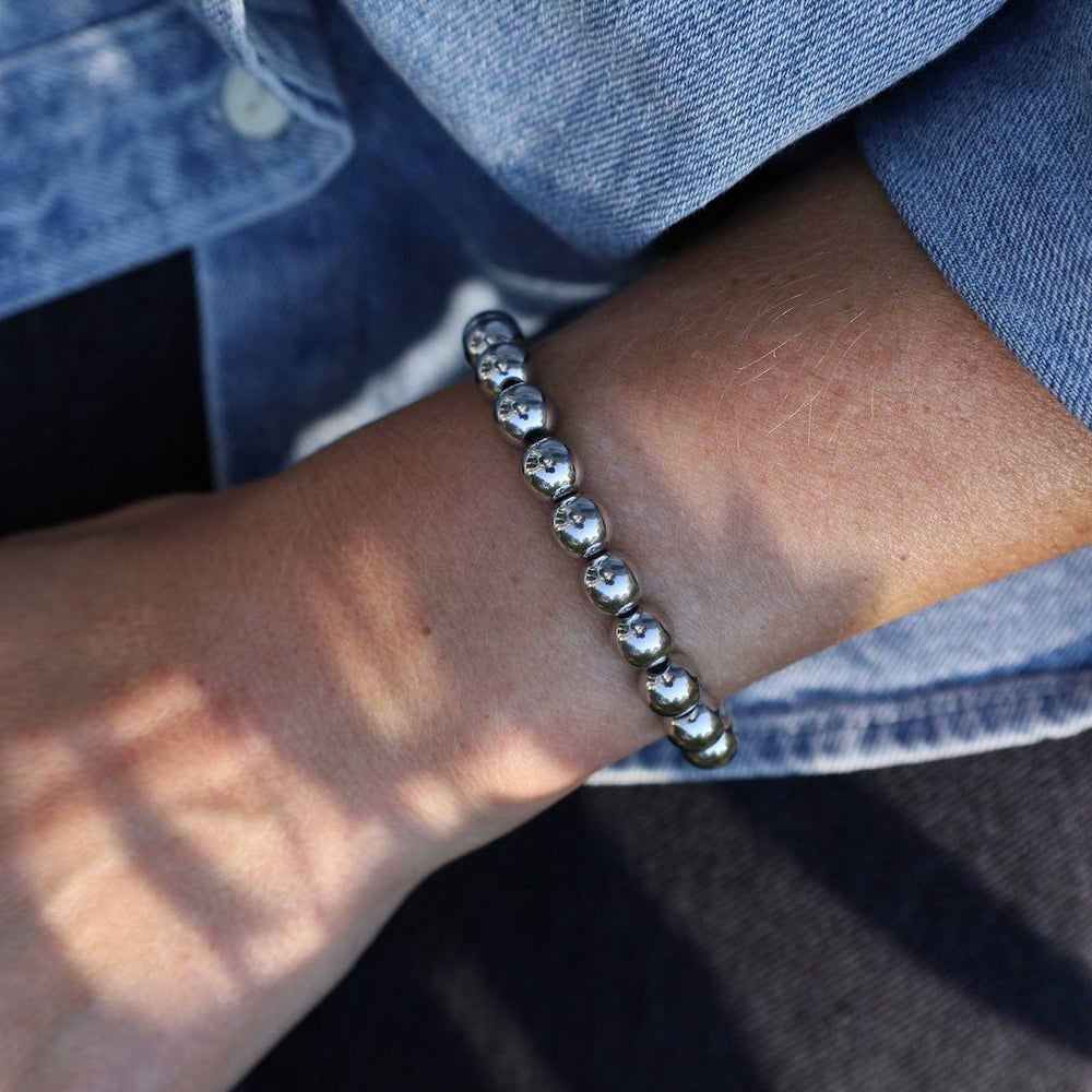 BRC-S.STL 8mm Plain Ball Bracelet in Stainless Steel