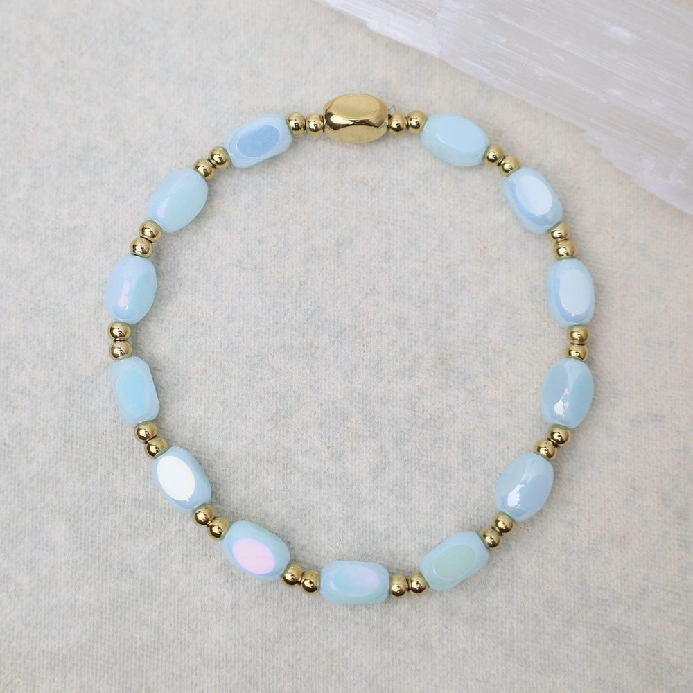 BRC-S.STL All in Pop Of Color Bracelet in Sky Blue & Gold